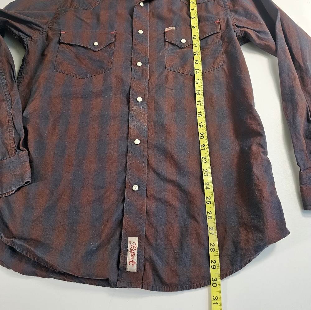 rafter c pro flex Pearl Snap Medium M Western Rodeo Long Sleeve Checkered - Picture 7 of 7